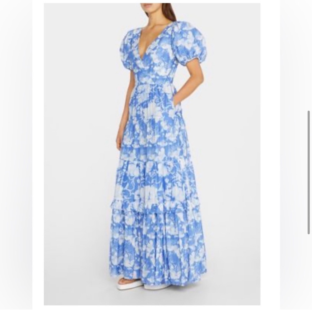 LoveShackFancy karalie blue floral dress in salty seas - Picture 6 of 7